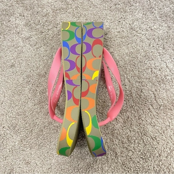 Coach Rainbow Platform Flip Flop Sandals - Picture 9 of 10